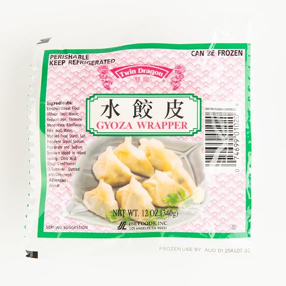 Gyoza Skins - Premium Wheat Flour Dumpling Wrappers, Bulk 12 X 12 Oz for Authentic Japanese Cuisine