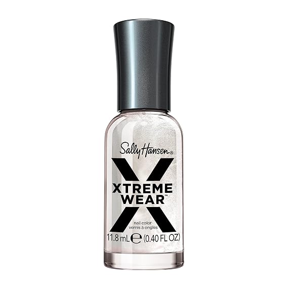 Sally Hansen Xtreme Wear Nail Polish | Streak-Free, Shiny Finish, Long-Lasting, Chip-Resistant, Sheer | City of Gleams | Iridescent Silver Nail Color | 0.4 fl oz