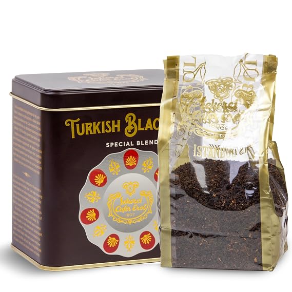 Sekerci Cafer Erol Turkish Black Tea Loose Leaf 200g/7oz | Premium Authentic Blend from Istanbul Since 1807, Robust Breakfast Tea, Reusable Luxury Tin, Fresh Sealed & Airtight