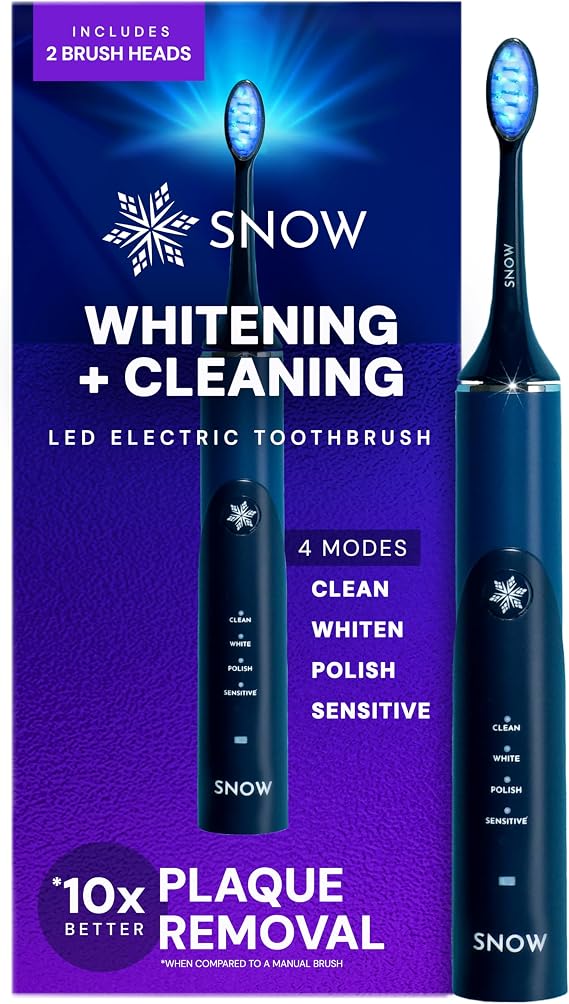 SNOW Gen 2 LED Electric Toothbrush, Sonic Brush - Polar Blue | Rechargeable electronic brush for adults, sonic technology, LED light, whitening & cleaning powered for oral routine