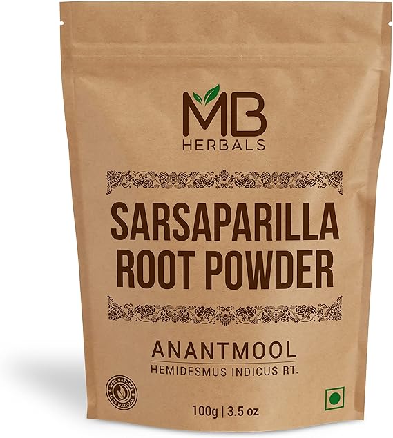 MB Herbals Sarsaparilla Root Powder 100 Gram (3.5 oz) | Nannari Root Powder/Anantmool | Hemidesmus indicus
