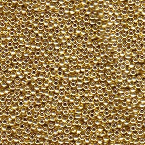 Miyuki Round Rocailles Seed Beads Size 11/0 (2mm), Galvanized Gold, 24 g, Made in Japan