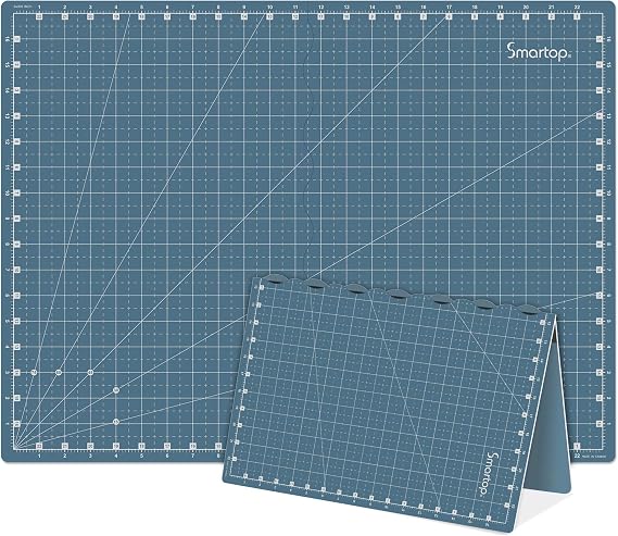 24"x18" Self Healing 3 Layer Folding Cutting Mat, Non-slip Non-reflective, Great for Crafts, Quilting, Sewing, Scrapbooking Molandi Blue (Molandi Blue)