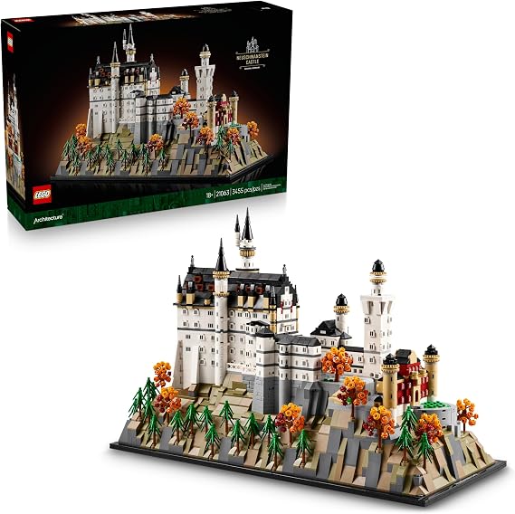 LEGO Architecture Neuschwanstein Castle Building Set - Collectible Bavarian Castle Model Kit for Arts & Crafts - Building Blocks for Adults, Ages 18+ Gifts for Men and Women - 21063