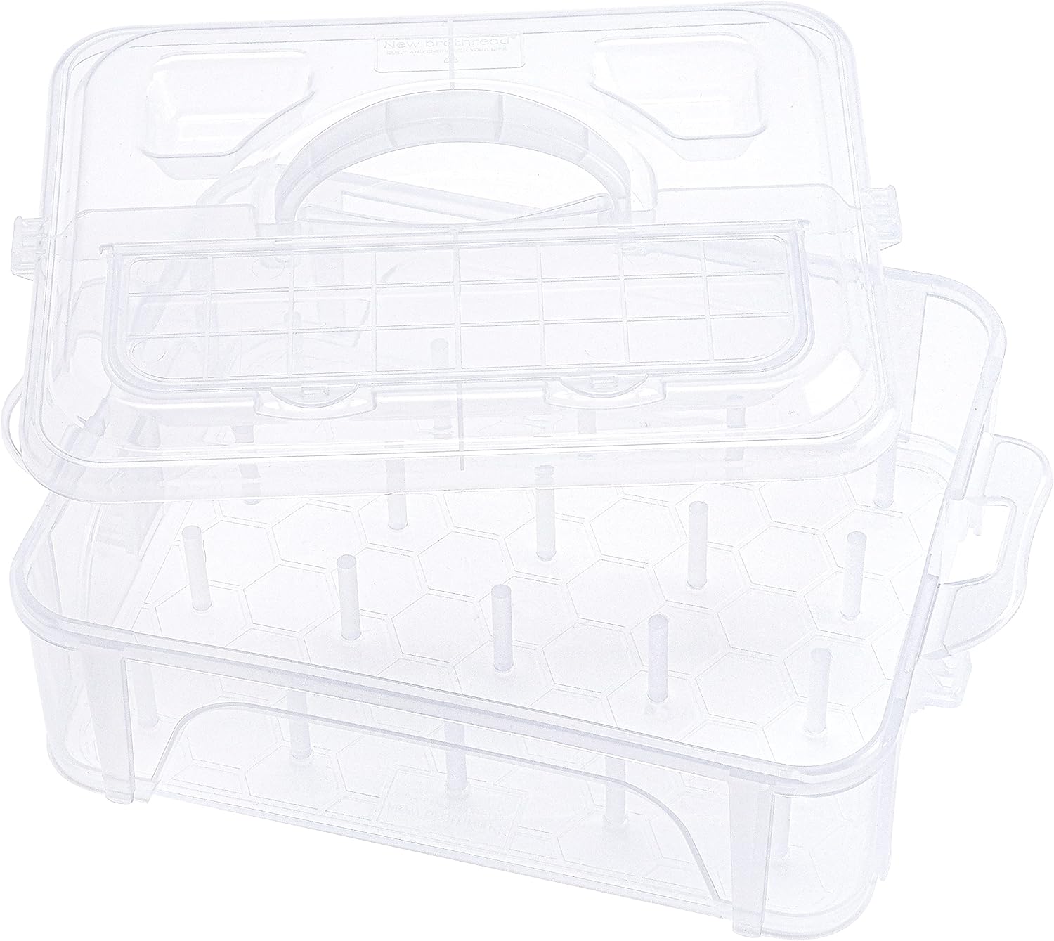 New brothread 1 Layer Stackable Clear Storage BoxOrganizer for Holding 20 Spools Home Embroidery & Sewing Thread Spool Size Requirement: Height≤2.25.6CM; Width≤1.694.3CM