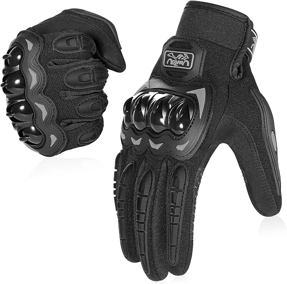 Motorcycle Gloves Breathable, Touchscreen Motorbike Gloves Anti-Slip with Good Grip Hard Knuckles Protection for Men Women Motocross, BMX ATV MTB Cycling, Road Racing