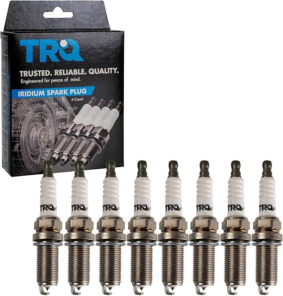 TRQ Spark Plug Set 8 Piece Iridium Compatible with 99-10 BMW 07 Chrysler 97-07 Dodge 98-07 Jeep 06-07 Mitsubishi 03-05 Porsche 02-04 Volkswagen
