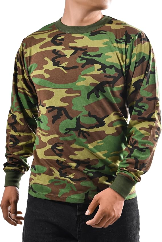 BACKBONE Men's Camouflage Long Sleeve T-Shirt, Athletic Outdoor Training Tee