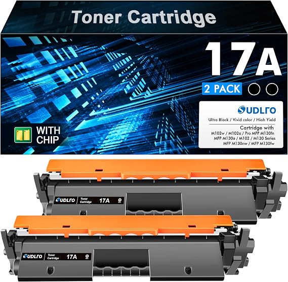 SUDLTO 17A Toner Cartridge - Replacement for HP 17A Black Toner Cartridge | 17A CF217A CF217X for HP LaserJet Pro MFP M130fw M130fn M130nw M130a Pro M102a Series Printer (Black, 2Pack)