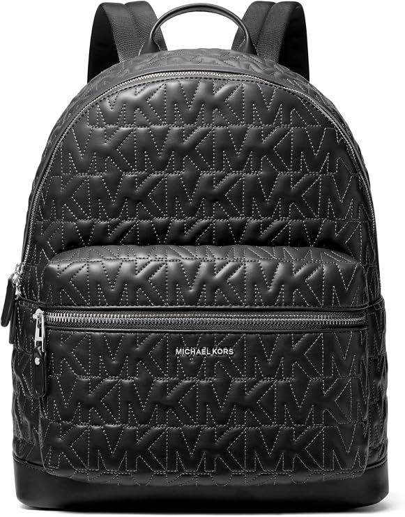 Michael Kors Hudson Dome Backpack, Silver-Tone Hardware/Black/MK Quilt