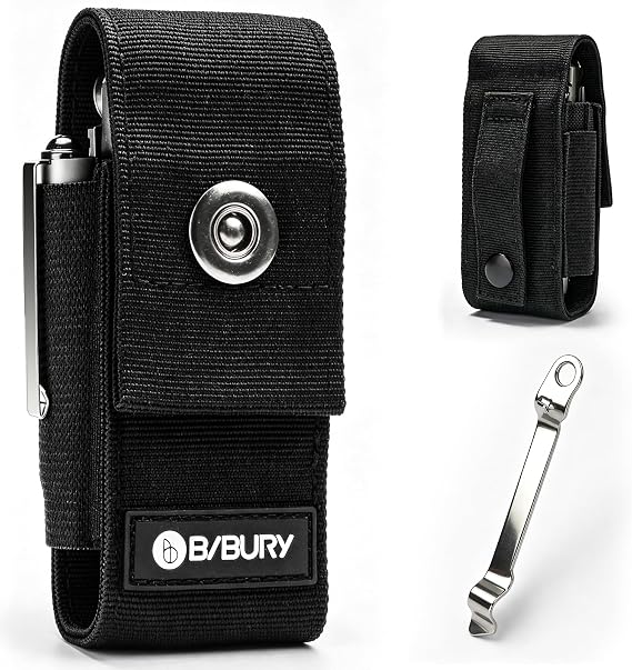 BIBURY Multitool Nylon Snap Sheath, Multitool Sheath Included Back Clip | Easy to Carry, EDC Belt Organizer Multi Tool Case, Nylon Belt Clip Pouch Fits Folding Multi Tool