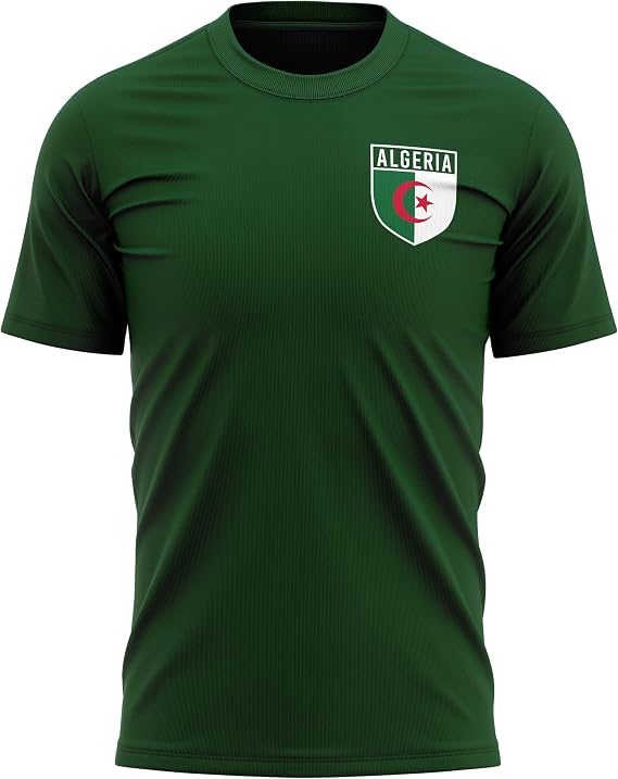 Algeria Shirts for Men, Algeria Flag Badge Retro T-Shirt, Football Soccer Country Africa Gifts for Him