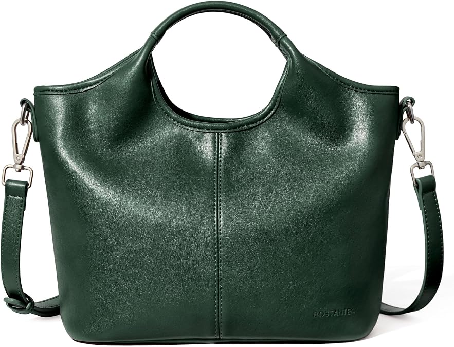 BOSTANTEN Vegan Leather Purses for Women Soft Crossbody Zip Satchel Handbag | Compact Everyday Size, Multi Pockets, Adjustable Detachable Strap, Comfortable Top Handle, Quiet Luxury, Elegant, Travel