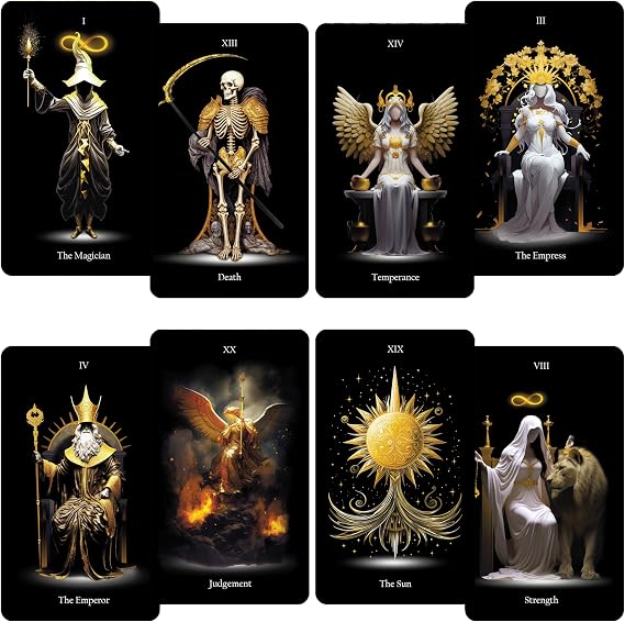 CRAFTERIAN Tarot Cards, 78 Cards Deck with Gold Edges, Original Lost Soul for Beginners and Experts with Guide Book and Gift Bag, Fortune Telling Game, Divination Tools for All Skill Levels.