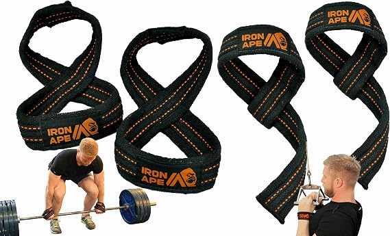 Figure 8 Straps and Traditional Weightlifting Wrist Straps for Weight Lifting and Deadlift, Multi Pack, Cotton, 3 Sizes