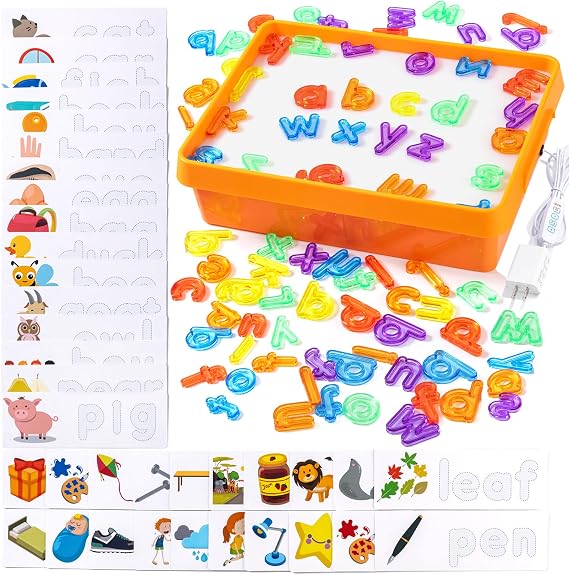 Light Box with Letters & Cards Set (Orange)