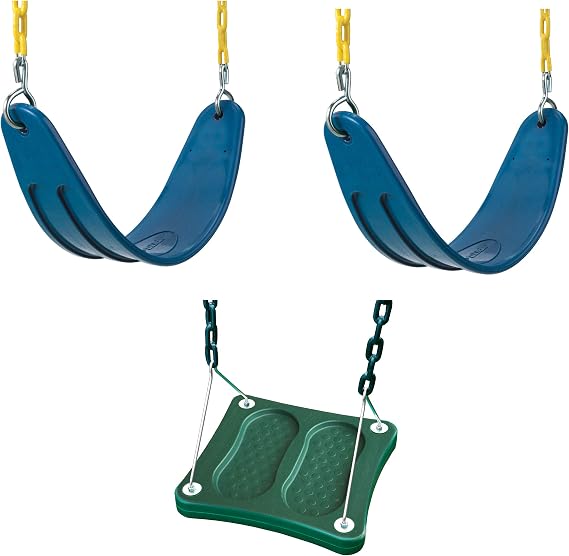 Swing-N-Slide WS 5111 Two Extreme Duty Blue Swing Seats with a Stand-Up Swing Swing Set Refresher Bundle, Blue