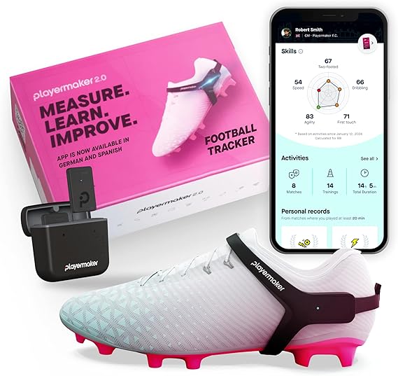 Playermaker 2.0 Smart Football Tracker, Wearable AI Sensor & FIFA Certified | Tracks Every Touch, Step & Movement with Real Data - Wearable - Football Gift for Youth or Athlete's Training
