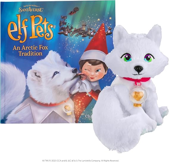 The Elf on the Shelf Elf Pets Arctic Fox Book & Plush | Includes Arctic Fox plush, storybook, snow globe charm and adoption certificate.