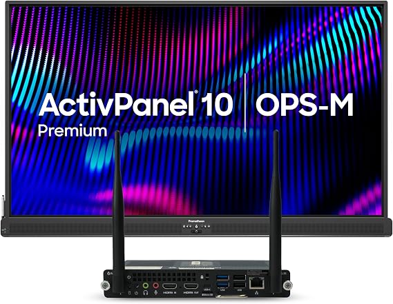 Promethean ActivPanel 10 Premium 55" High Specification Digital Whiteboard for Office or Class, 4K UHD, OS Flexible Device, Panel & Wall Mount Included, Bundled N97 Windows OPS, 3 Year Onsite Support