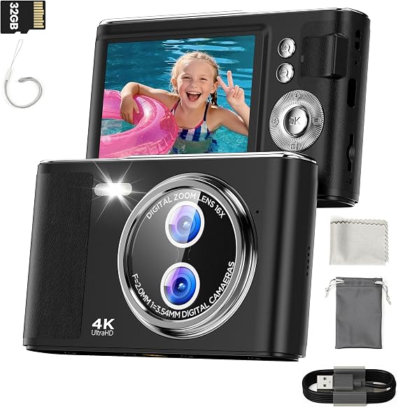 32GB Digital Camera Compact 48MP Autofocus 16X Digital Zoom Photo Camera