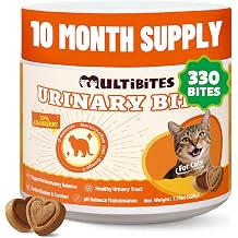 Cat Urinary Tract Health Supplement with 20% Cranberry, D Mannose, Marshmallow Root & Salmon Oil - Urinary Tract & Bladder Control - Vet-Recommended Crunchy Chews - Chicken 7.76oz