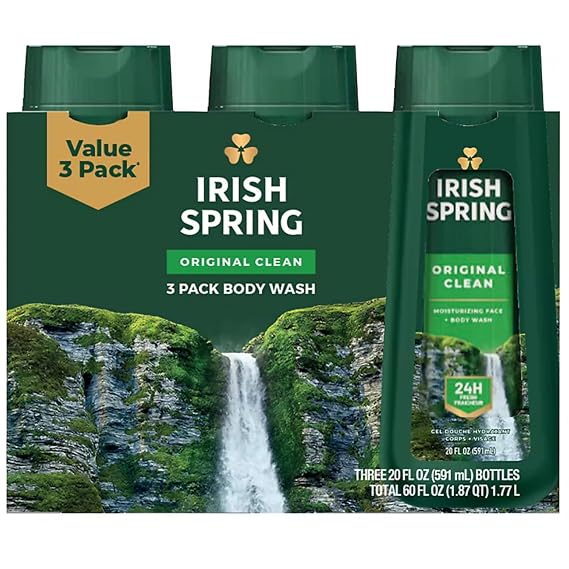 Irish Spring Original Clean Moisturizing Face & Body Wash (Pack of 3)