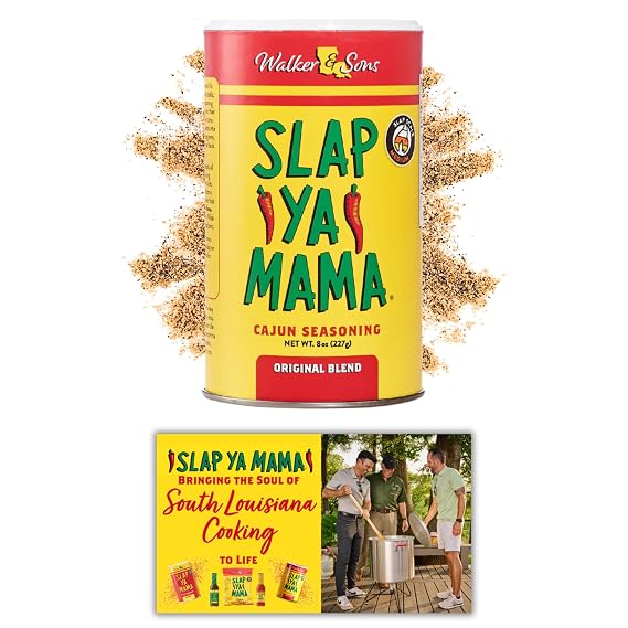 Slap Ya Mama Original Blend Cajun Seasoning - 8 oz Can, Pack of 1, All Natural, MSG Free, Kosher - Authentic Louisiana Flavor