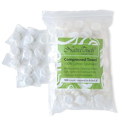 Compressed Towel Wipes 100% Cotton, Compostable, Gentle Soft