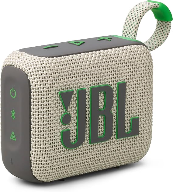 JBL GO 4 Bluetooth Speaker, USB-C Charging, IP67 Dustproof and Waterproof, App Compatible, Passive Radiator, Portable, Wimbledon Green JBLGO4SAND