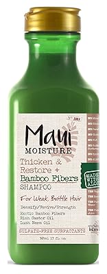Maui Moisture Shampoo Bamboo Fibers 13 Ounce ThickenRestore Pack of 3
