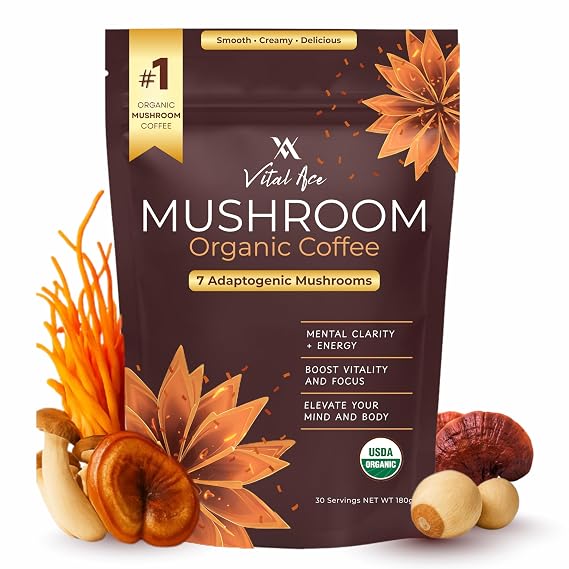 Organic Mushroom Coffee Blend w/Lion's Mane & 7 Adaptogens
