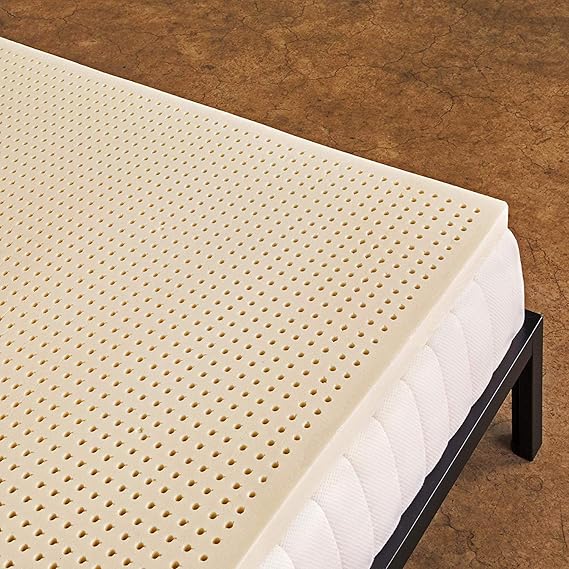 Pure Green Natural Latex Mattress Topper - Medium Firmness - 2 Inch - King Size (GOLS Certified Organic)