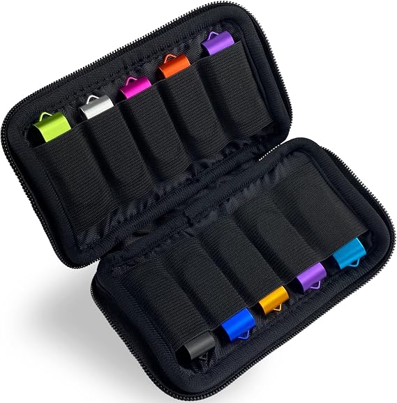 JBOS USB Drive Holder with 10 Slots, Multicolour Neoprene, Zipper Closure