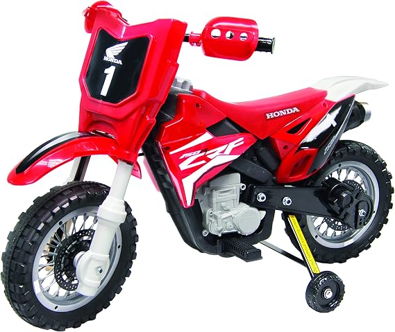 Best Ride On Cars Honda CRF250R Dirt Bike for Kids Ages 3-8, 6V Battery Operated Electric Mini Road Bike With Realistic Features, Training Wheels, Music, Red