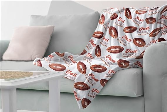 Plush Throw Blanket - Warm & Cozy Couch, Bed, Sofa Blanket - Cute Football Design Ultra Soft Home Decor, Oversized