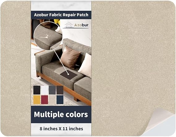 Azobur Velvet Patch,Self-Adhesive Rectangular Flannel Fabric Patch,Multicolor Available Anti Scratch Velvet 8X11 Inch Peel and Stick for Sofas, Automotive Interior, Handbags,and Pillow (Beige Brown)