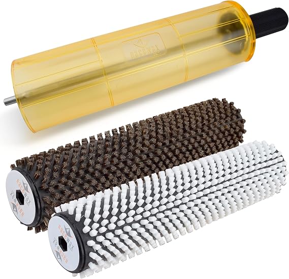 RaceWax Snowboard 300mm Roto Brush Wax Kit Axle-Shield with Nylon and Horsehair Brush - Snowboard waxing kit - (ZL-7000)