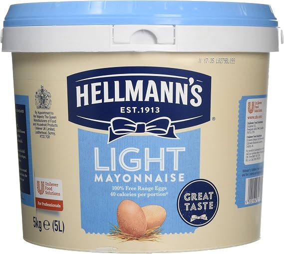 Hellmann's Light Mayonnaise, Catering Mayonnaise, 5 Litre Tub