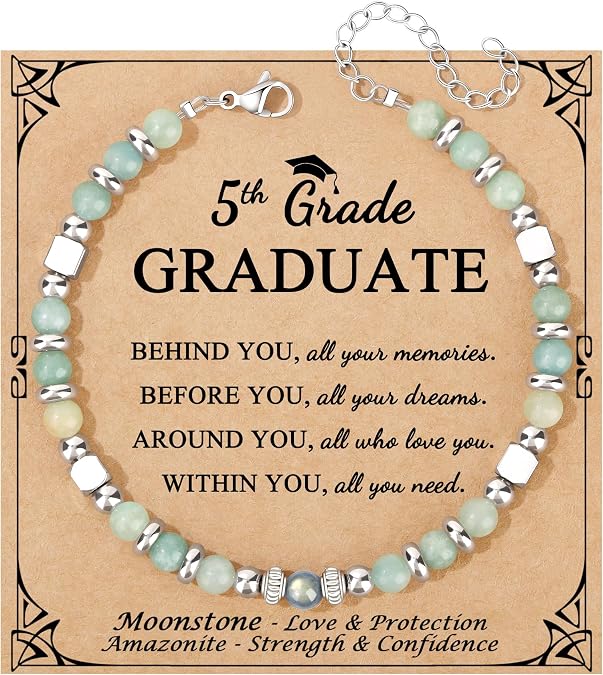 Gifts for Women Moonstone Bracelet, Amazonite Imperial Jasper Bracelets | Christmas Birthday Valentines Mothers Day Graduation Gifts Natural Stone Stainless Steel Beads Bracelets