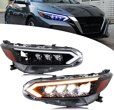 New Accessory Compatible with Nissan Sentra B18 2020-2024 Full LED Headlights with Sequential Turn Signal Dynamic Animation Front Lamps Assembly