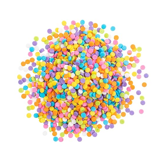 OliveNation Pastel Candy Quins - 1 lb | Edible Round Crunchy Decorating Sprinkles in Fun Pastel Colors for Topping Sundaes, Cakes, Cupcakes, Beverages, Confectionery