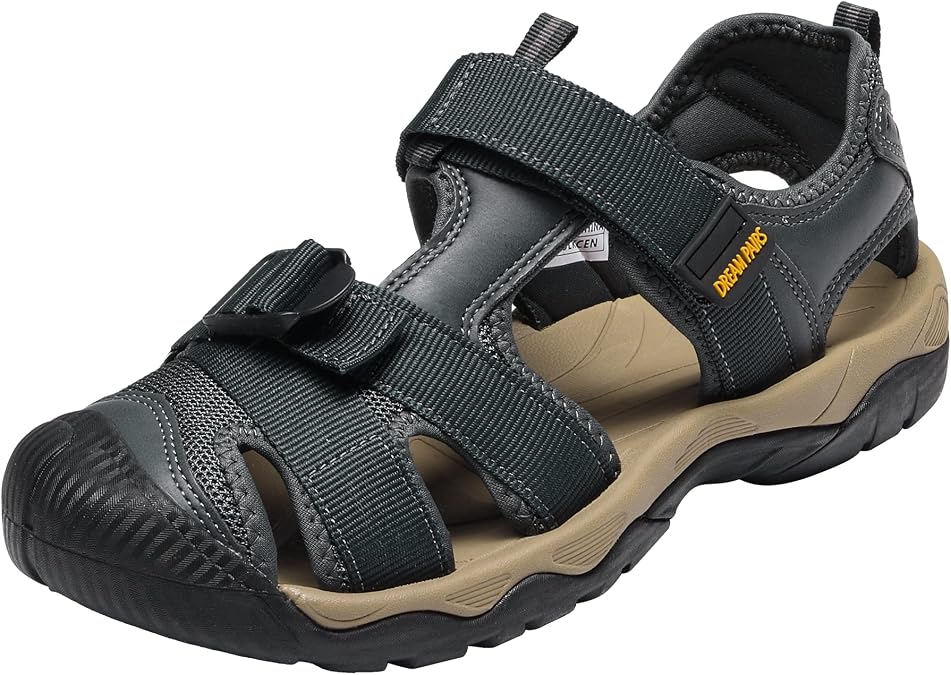 DREAM PAIRS Mens Sport Outdoor Hiking Sandals Closed Toe Athletic Adventure Beach Fisherman Water Sandals