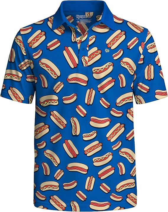 Tipsy Elves Mens Golf Polo Shirt - Moisture Wicking, Stretch Fabric, Athletic Fit - Performance Polo