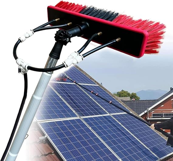 3~12m Rod/50cm Brush, Telescopic Window Cleaner, Window Cleaning Pole, Water Fed Telescopic Brush, Window Cleaner Kit, Extendable Solar Panel Washing Equipment Cleaning Conservator