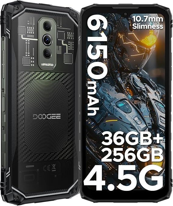Blade 10 Ultra Energy Rugged Phone 4.5G, 36GB+256GB/2TB /6150mAh OTG / 64MP/ 6.56" HD+ 90Hz Android 15 Rugged Smartphone Dual SIM/NFC/Face ID/Fingerprint/IP68/IP69K Waterproof Phone 2026