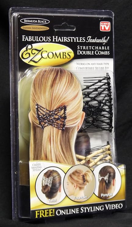 EZ Combs Stretchable Double Combs - Bermuda Black/Sahara Sandlewood