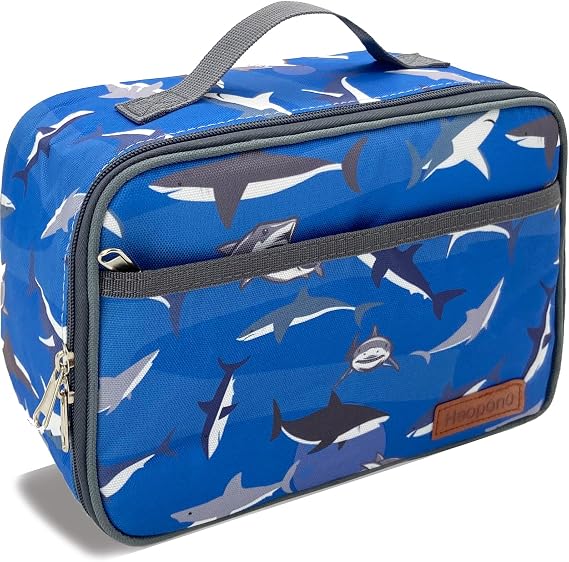 Kulle Lunch Box Kids, Insulated Shark Bag for Boys | 600D Oxford & Waterproof PEVA Liner,103.97.5in,Leakproof Washable, Large Capacity, School Outdoor Use, For Kids 6+