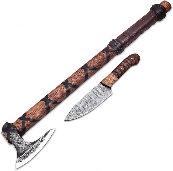 HT- Viking Axe of Ragnar Lothbrok - Battle Ready Battle Axe (AK1101X)-Viking Bearded Axe with Gift Pack, Camping Axe, Gift for Husband Birthday