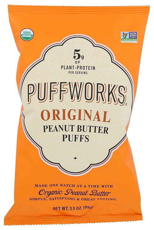 Puffworks, Peanut Butter Puffs Original Organic, 3.5 Ounce
